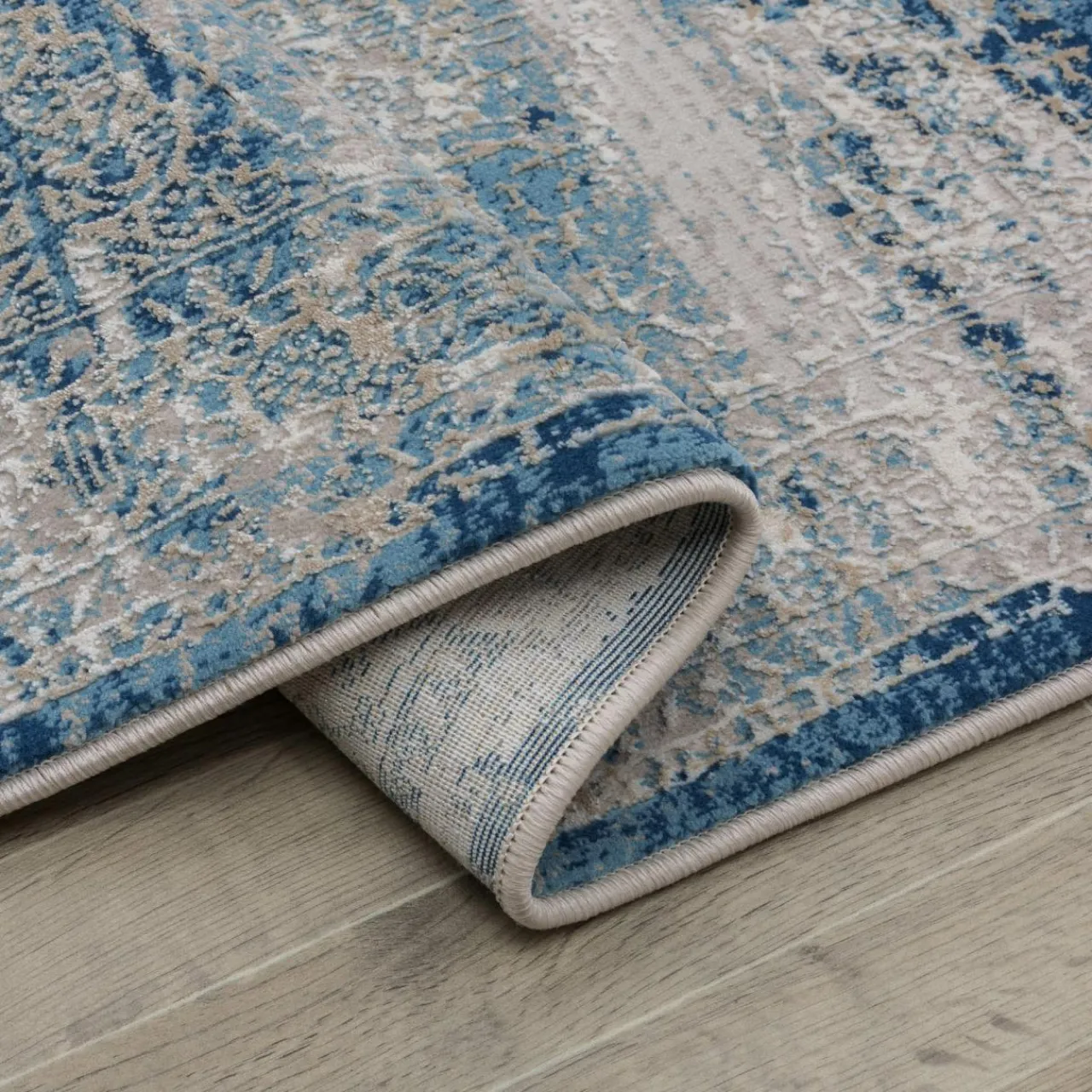 Dywan vintage niebieski ALMERA 80x140 cm