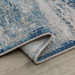 Dywany Z Krótkim Włosiem| Dywan vintage niebieski ALMERA 120x160 cm