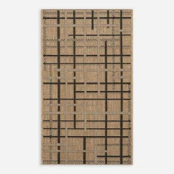 Dywaniki|Dywany Zewnętrzne|inny Dywan w kratę beżowy JUTA 60x100 cm
