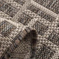 Dywaniki|inny Dywan w kratę szary JUTA 60x100 cm