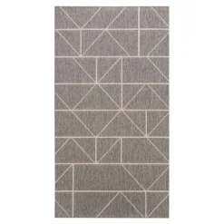 Chodniki|Dywany Zewnętrzne| Dywan w trójkąty szary FABIO 80x150 cm