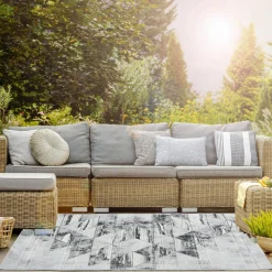 Dywany Zewnętrzne|Dywany Zewnętrzne|inny Dywan w trójkąty szary MALTA 120x170 cm