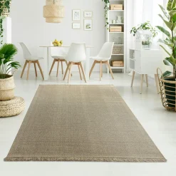 Dywany Wełniane|Dywany Premium| Dywan wełniany z frędzlami beżowy WOOL 160x230 cm