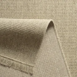 Dywany Wełniane|Dywany Premium| Dywan wełniany z frędzlami beżowy WOOL 160x230 cm