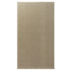 Dywan wełniany z frędzlami beżowy WOOL 80x150 cm