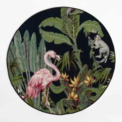 Dywany Zewnętrzne|Dywany Zewnętrzne|inny Dywan z flamingiem JUNGLE, okrągły, 135 cm