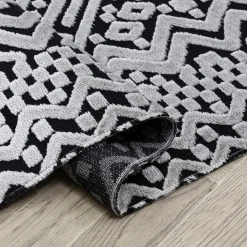 Dywan z frędzlami - czarny ETNA 60x100 cm