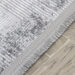 Dywany Z Krótkim Włosiem| Dywan z frędzlami jasnoszary KASHMIR 120x170 cm