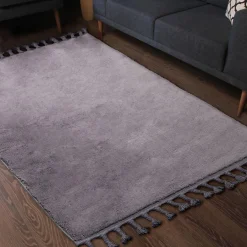 Dywany Z Krótkim Włosiem| Dywan z frędzlami szary PULLY 120x170 cm