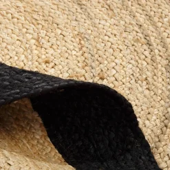 Dywany Z Krótkim Włosiem|inny Dywan z juty BRUGA, okrągły, czarno-beżowy, 100 cm