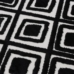 Dywan z połyskującym wzorem 3D czarne romby ETNA 80x150 cm