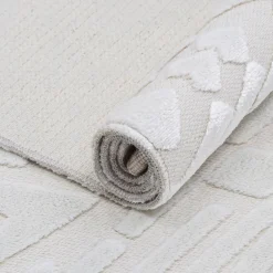 Dywan z połyskującym wzorem 3D kremowy ETNA 80x150 cm