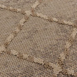 Chodniki|Dywany Z Krótkim Włosiem| Dywan zewnętrzny romby beż BOUCLE 80x150 cm