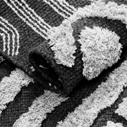 Dywaniki| Dywanik bawełniany z frędzlami biały SANTE 50x80 cm