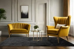 inny Dywanik geometryczny czarny TULSA 60x100 cm