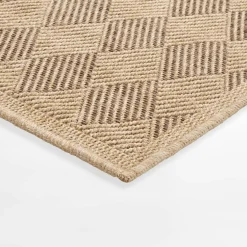 inny Dywanik geometryczny DHAKA, czarno-beżowy, 60x100 cm