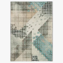 Dywaniki|Dywany Zewnętrzne|inny Dywanik szaro-turkusowy PATCHWORK MALTA 60x100 cm