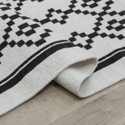 Dywaniki| Dywanik w romby biało-czarny SCANDI 50x80 cm