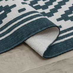 Dywaniki| Dywanik w romby niebiesko-biały SCANDI 50x80 cm