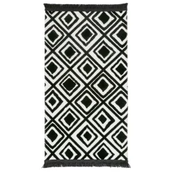 Dywaniki| Dywanik z połyskującym wzorem 3D czarne romby ETNA 60x100 cm