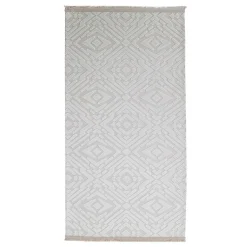 Dywanik z połyskującym wzorem 3D kremowy ETNA 60x100 cm