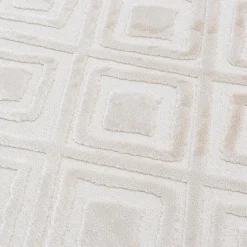 Dywanik z połyskującym wzorem 3D beżowe romby ETNA 60x100 cm