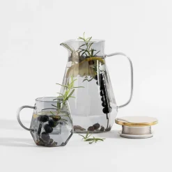 Dzbanki I Karafki| Dzbanek ze szkła borokrzemowego geometryczny 1,5 L