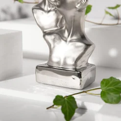 inny Figurka dekoracyjna srebrna FACES 21 cm