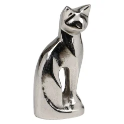 Figurki Dekoracyjne| Figurka dekoracyjna srebrny KOT 22 cm