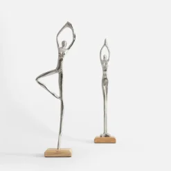 Figurki Dekoracyjne|inny Figurka dekoracyjna srebrna JOGA MIX 35 cm