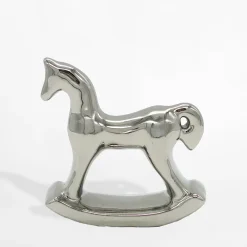 Figurki Dekoracyjne|inny Figurka dekoracyjna srebrna KOŃ NA BIEGUNACH 14 cm