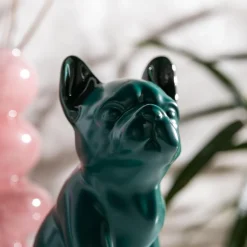 inny Figurka dekoracyjna zielona PIES 16 cm