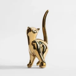 inny Figurka dekoracyjna złota KOT 15 cm