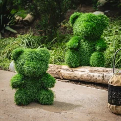 inny Figurka do ogrodu, miś, sztuczna trawa, 35 cm