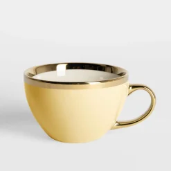 Filiżanki I Spodki| Filiżanka porcelanowa waniliowa Jumbo AURORA GOLD 400 ml