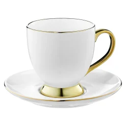 Filiżanka porcelanowa ze spodkiem biała ROYAL 220 ml