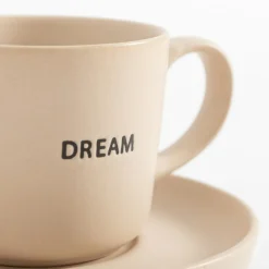 Filiżanki I Spodki| Filiżanka ze spodkiem kremowa MATTE 220 ml