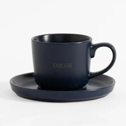 Filiżanka ze spodkiem niebieski MATTE 220 ml