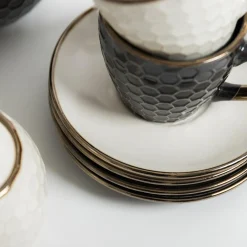 Filiżanki I Spodki|Prima Cucina Filiżanka ze spodkiem plaster miodu BRESCA 220 ml