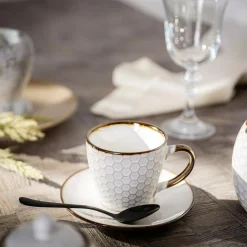 Filiżanki I Spodki|Prima Cucina Filiżanka ze spodkiem plaster miodu BRESCA 220 ml