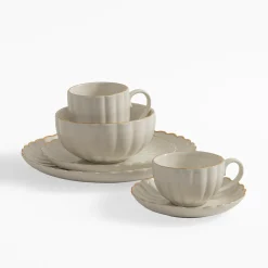 inny Filiżanka ze spodkiem porcelanowa ZŁOTY RANT 220 ml