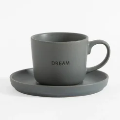 Filiżanki I Spodki| Filiżanka ze spodkiem szara MATTE 220 ml