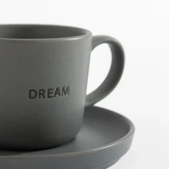 Filiżanki I Spodki| Filiżanka ze spodkiem szara MATTE 220 ml