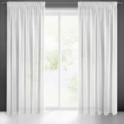 Eurofirany Firana do salonu na taśmie biała ESEL 135x270 cm