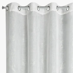 Firany, Zasłony I Akcesoria|Eurofirany Firana na przelotkach biało-srebrna AMALIA 140x250 cm
