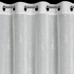 Firany, Zasłony I Akcesoria|Eurofirany Firana na przelotkach biało-srebrna AMALIA 140x250 cm