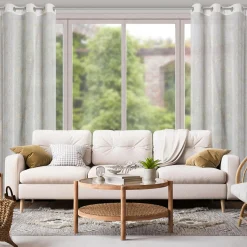 Eurofirany Firana na przelotkach biało-złota AMALIA 140x250 cm