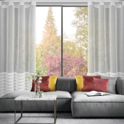 Firany, Zasłony I Akcesoria|Eurofirany Firana na przelotkach etno biała DANA 140x250 cm