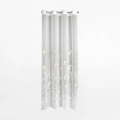 Firany, Zasłony I Akcesoria|Eurofirany Firana na przelotkach kremowo-beżowa ABBIE 140x250 cm