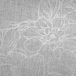 Eurofirany Firana w kwiaty biało-srebrna ANITA 140x270 cm